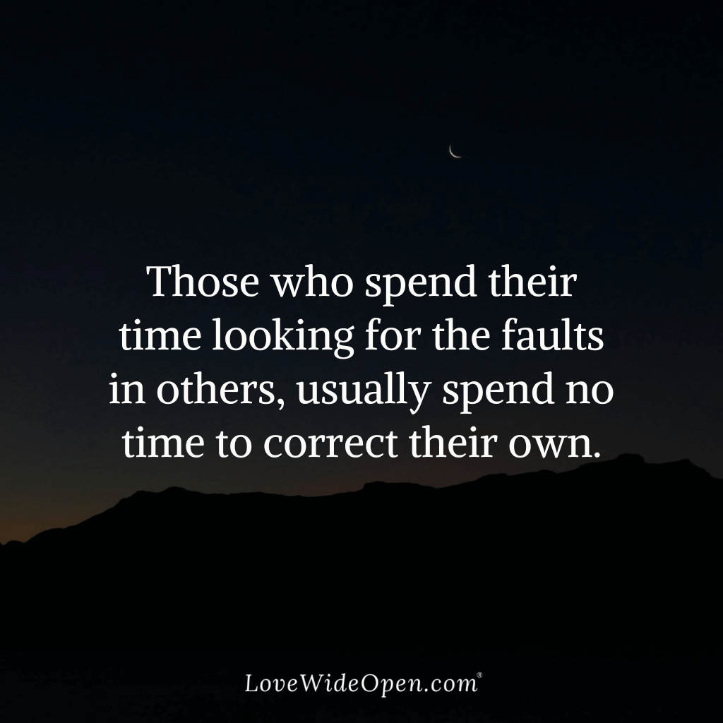 The faults of others